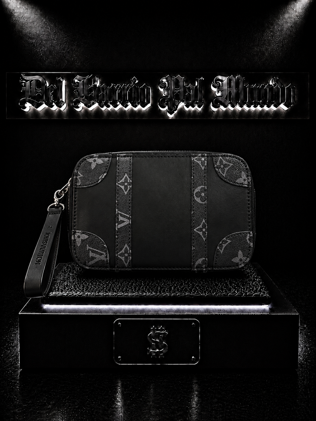 CARRIEL LV COLOR NEGRO/DETALLE/PARCHE LV ESTAMPADO LV