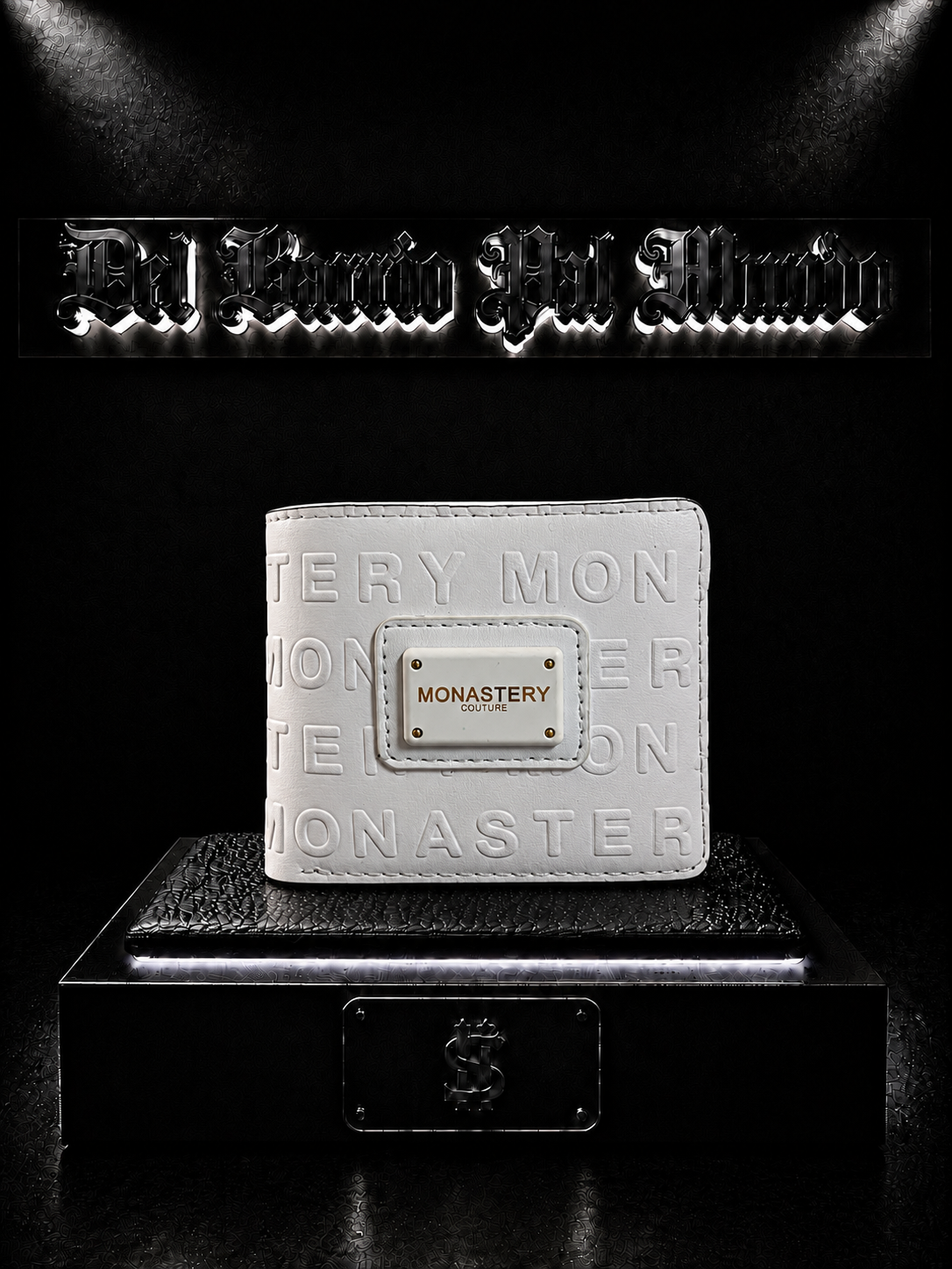 BILLETERA MONAST COLOR BLANCO /DETALLES/PLACA CENTRAL "MONAST"RELIEVE NOMBRE /BLANCO