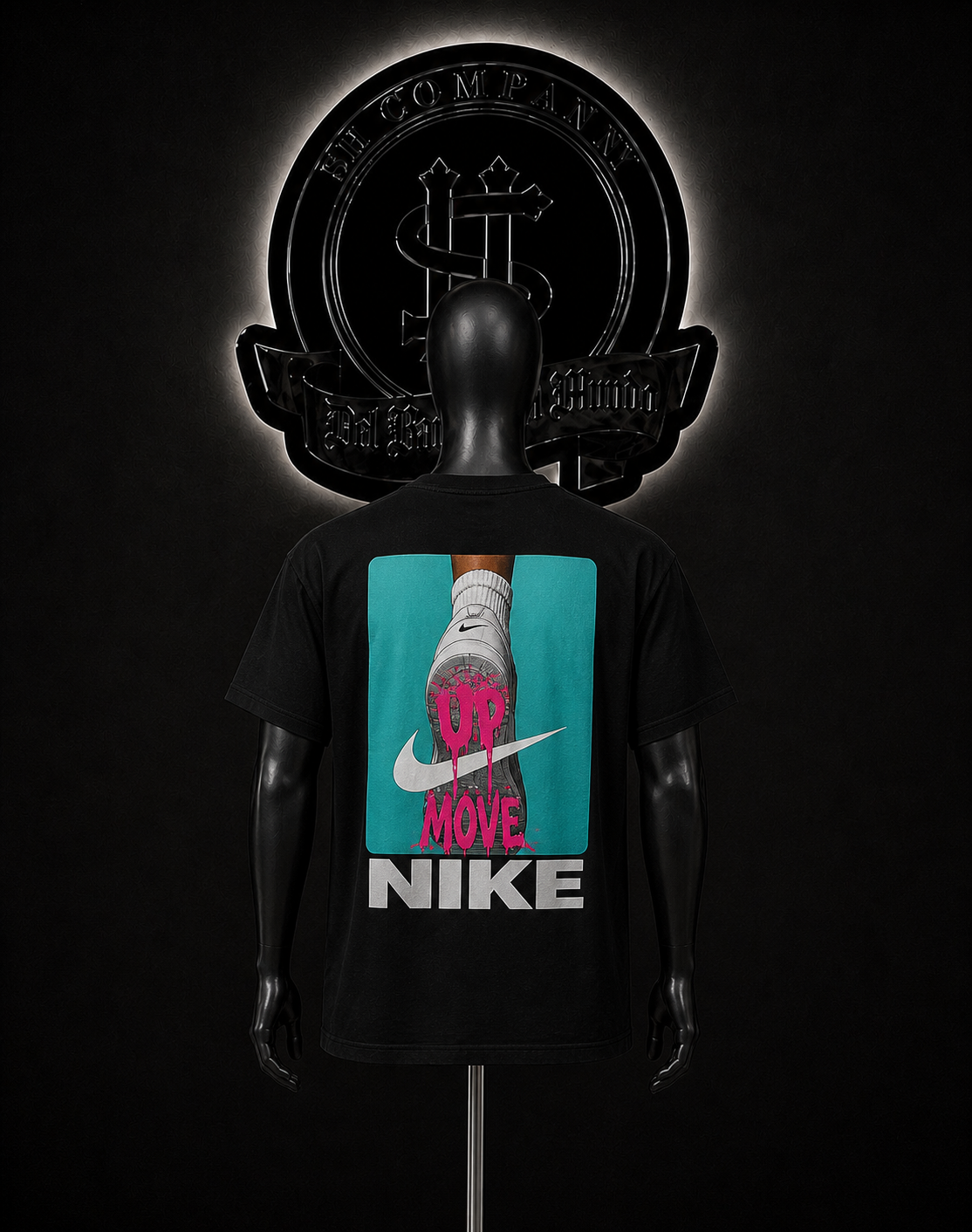 CAMISETA NK COLOR/NEGRO DETALLES/ESTAMPADO/GRAFICO/LOGO/ESPALDA