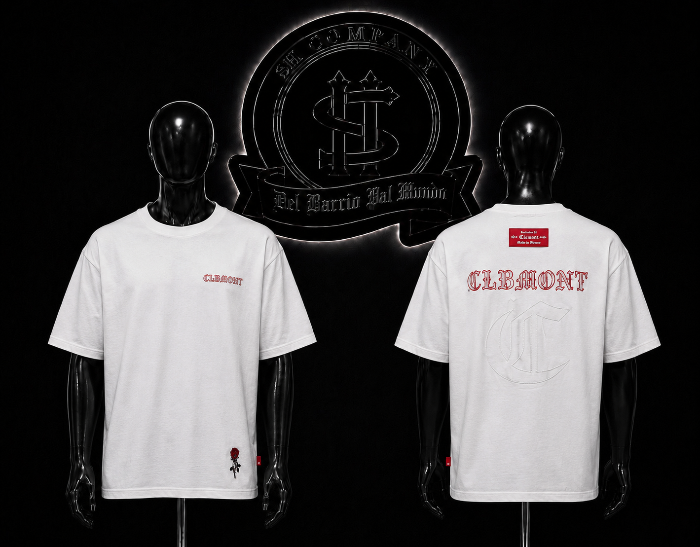CAMISETA CLM COLOR/BLANCO DETALLES/ESTAMPADO/LOGO/ESPALDA