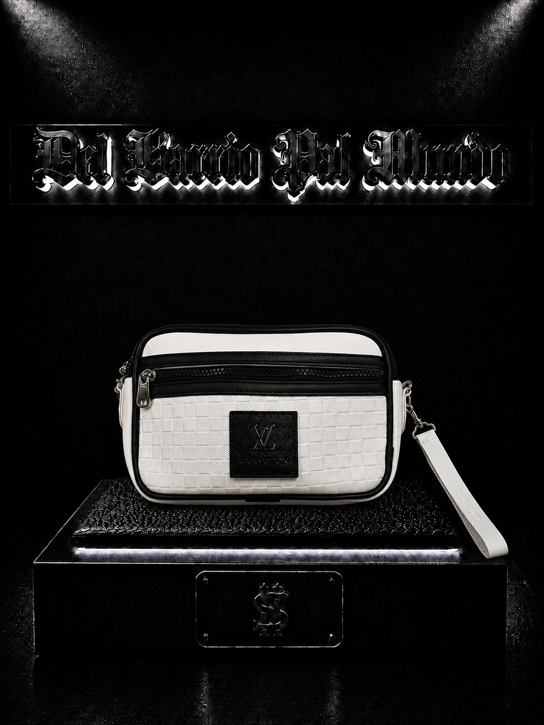 CARRIELES LV COLOR/BLANCO/NEGRO DETALLE/LOGO/RELIEVE
