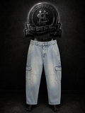 JEANS BAGGY BOTA RECTA COLOR/BICOLOR/AZUL/CLARO/BLANCO DETALLE/SOMBREADO