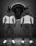 CONJUNTO NK TECH COLOR GRIS CON BLANCO/DETALLES/LOGO FRONTAL DER