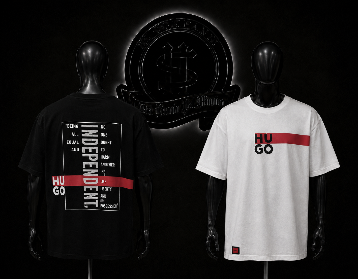 CAMISETA HB COLOR/NEGRO/BLANCO DETALLE/ESTAMPADO/LOGO/ADELANTE