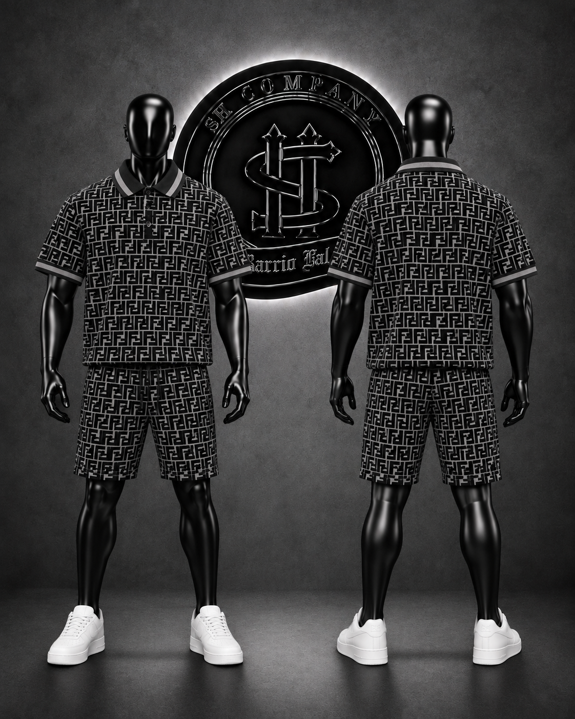 CONJUNTO FEND COLOR NEGRO/ALTO RELIEVE NEGRO
