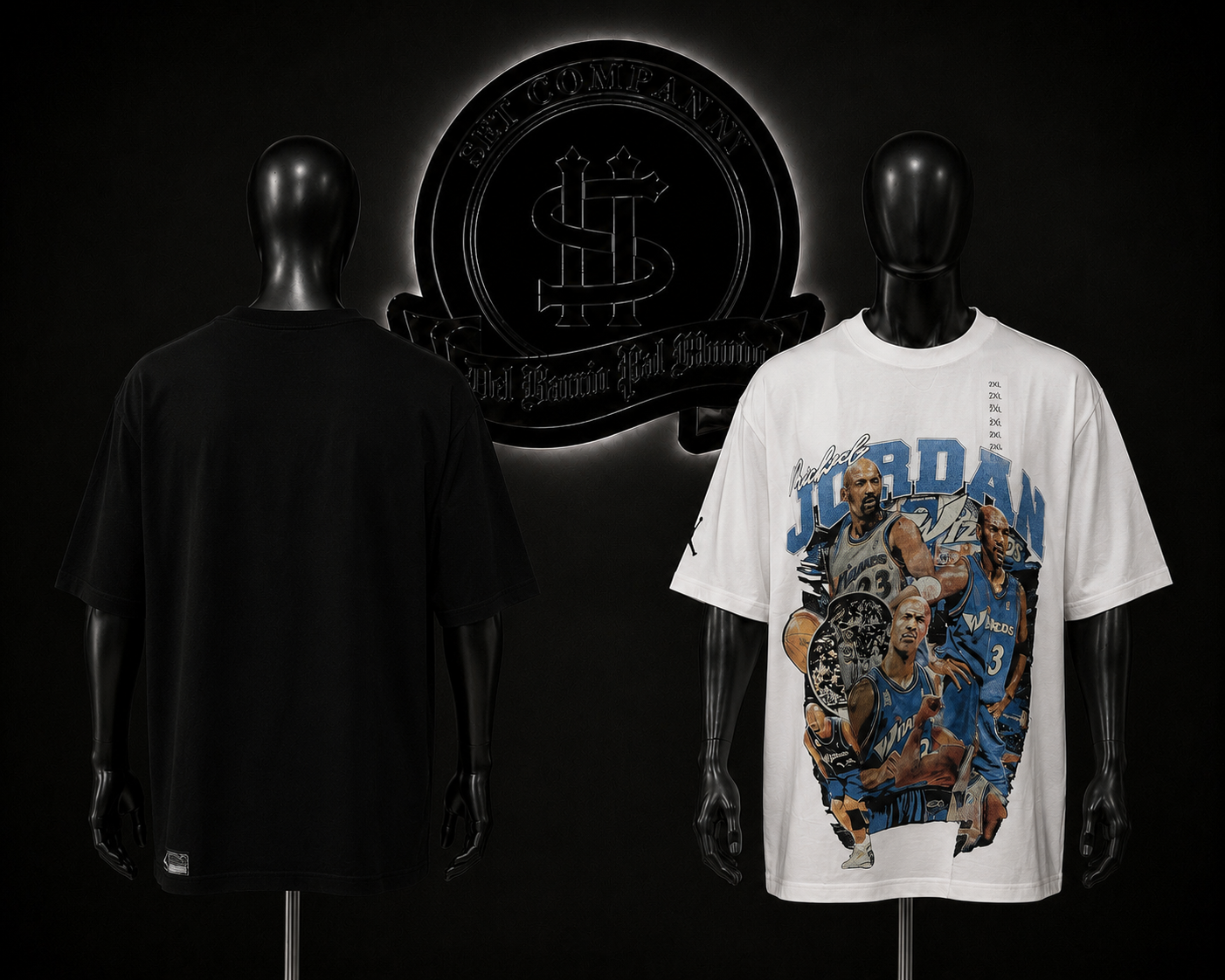 CAMISETA JRD COLOR/NEGRO/BLANCO DETALLES/ESTAMPADO/GRAFICO/ADELANTE