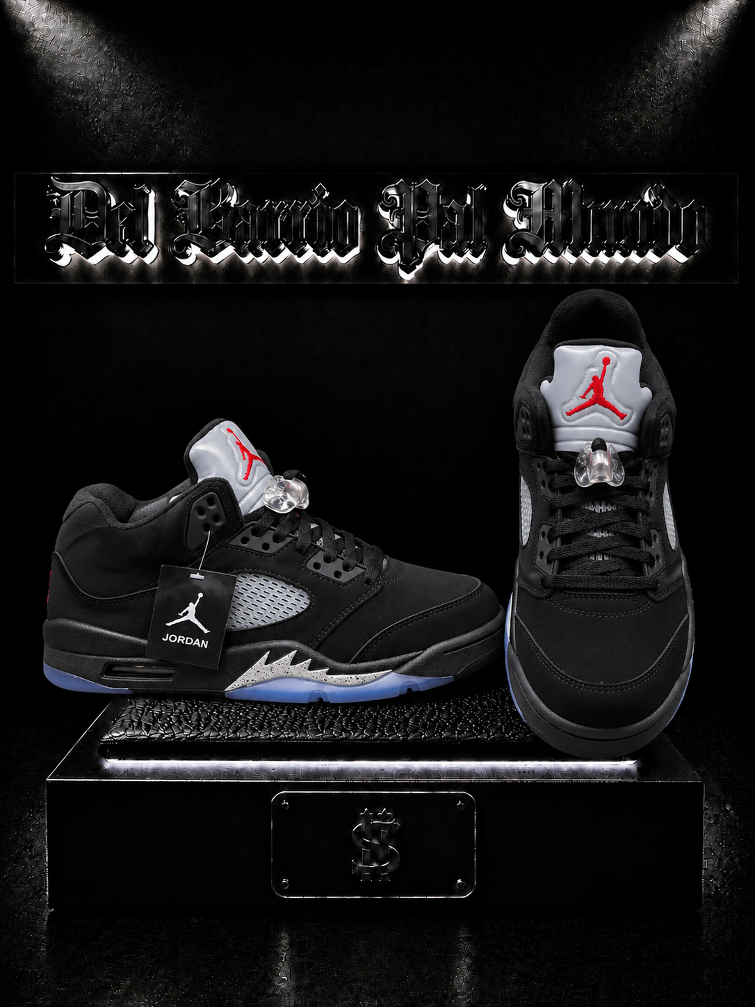 ZAPATILLAS JRDN 5 COLOR NEGRO/LOGO "JORDAN" EN LENGUA/