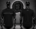 CAMISETA VLNTN COLOR NEGRO/DETALLE/ LINEA HORIZONTAL FRONTAL CON LOGO "V"/LOGO ESPALDA