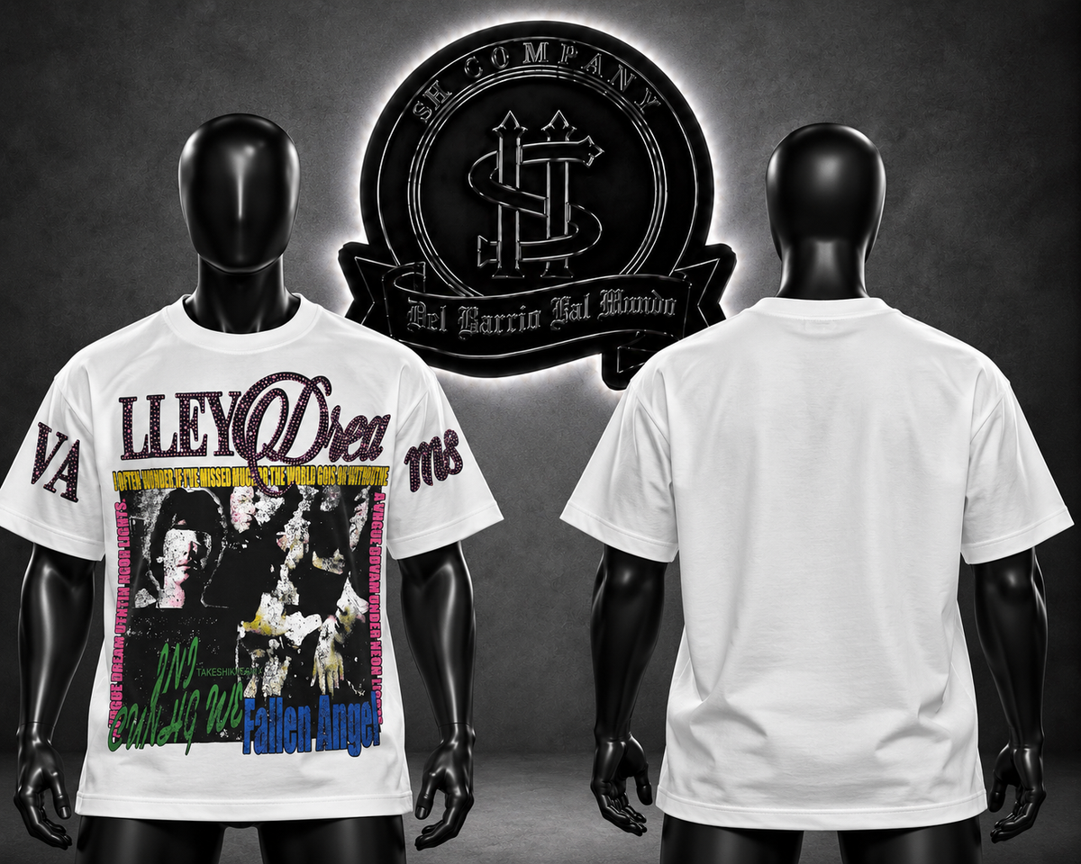 CAMISETA VLLY COLOR BLANCO/DETALLE/PERLAS/ESTAMAPADO GRAFICO FRONTAL