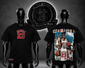 CAMISETA JRDN COLOR NEGRO/DETALLE/LOGO FRONTAL "23"/ESTAMPADO GRAFICO ESPALDA "MICHAEL"