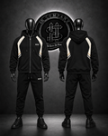 CONJUNTO HG COLOR NEGRO/DETALLES/LOGO FRONTAL/LINEA VERTICAL MANGA