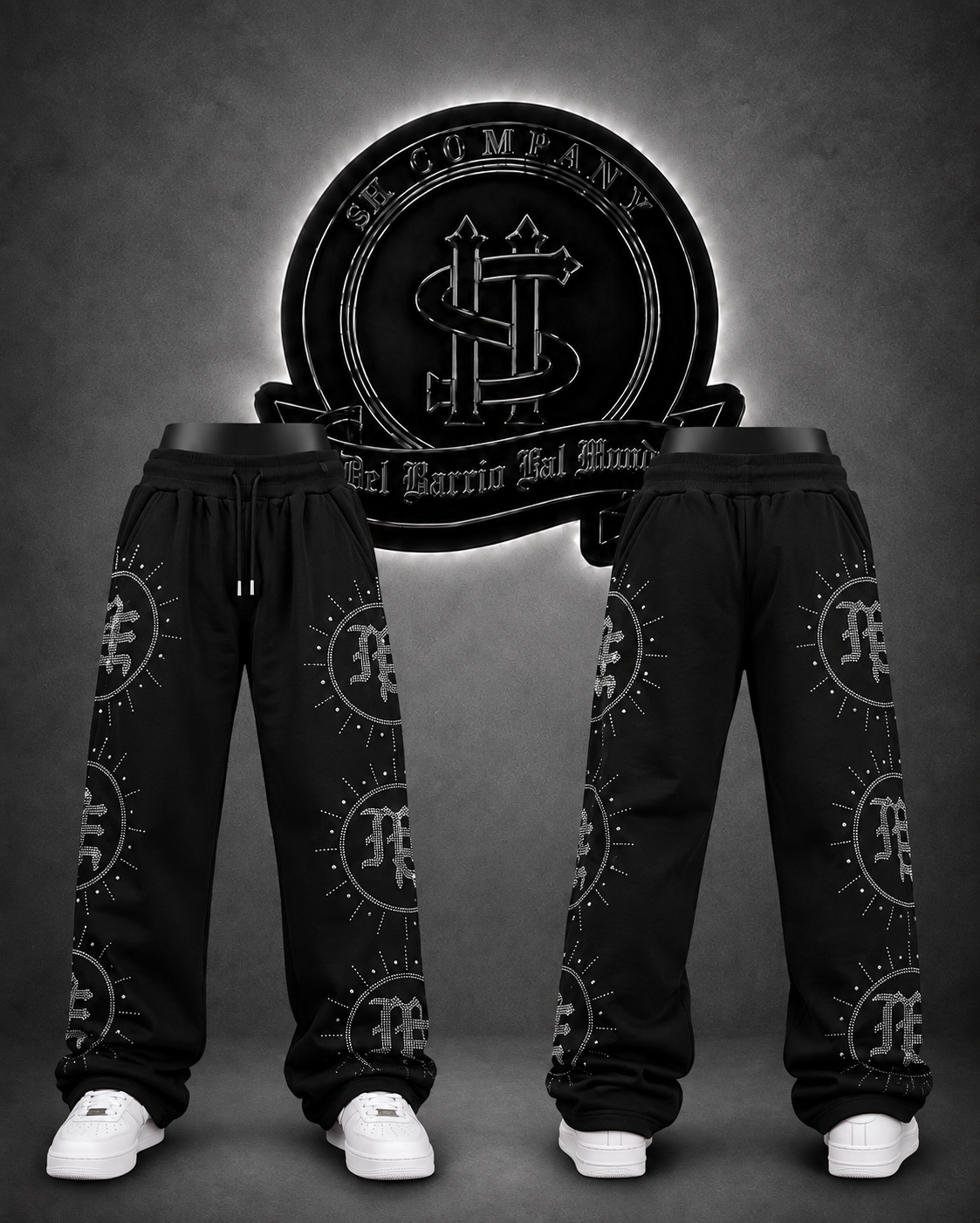 SUDADERA EMTN COLOR NEGRO/DETALLE/LOGO PERLADO FULL