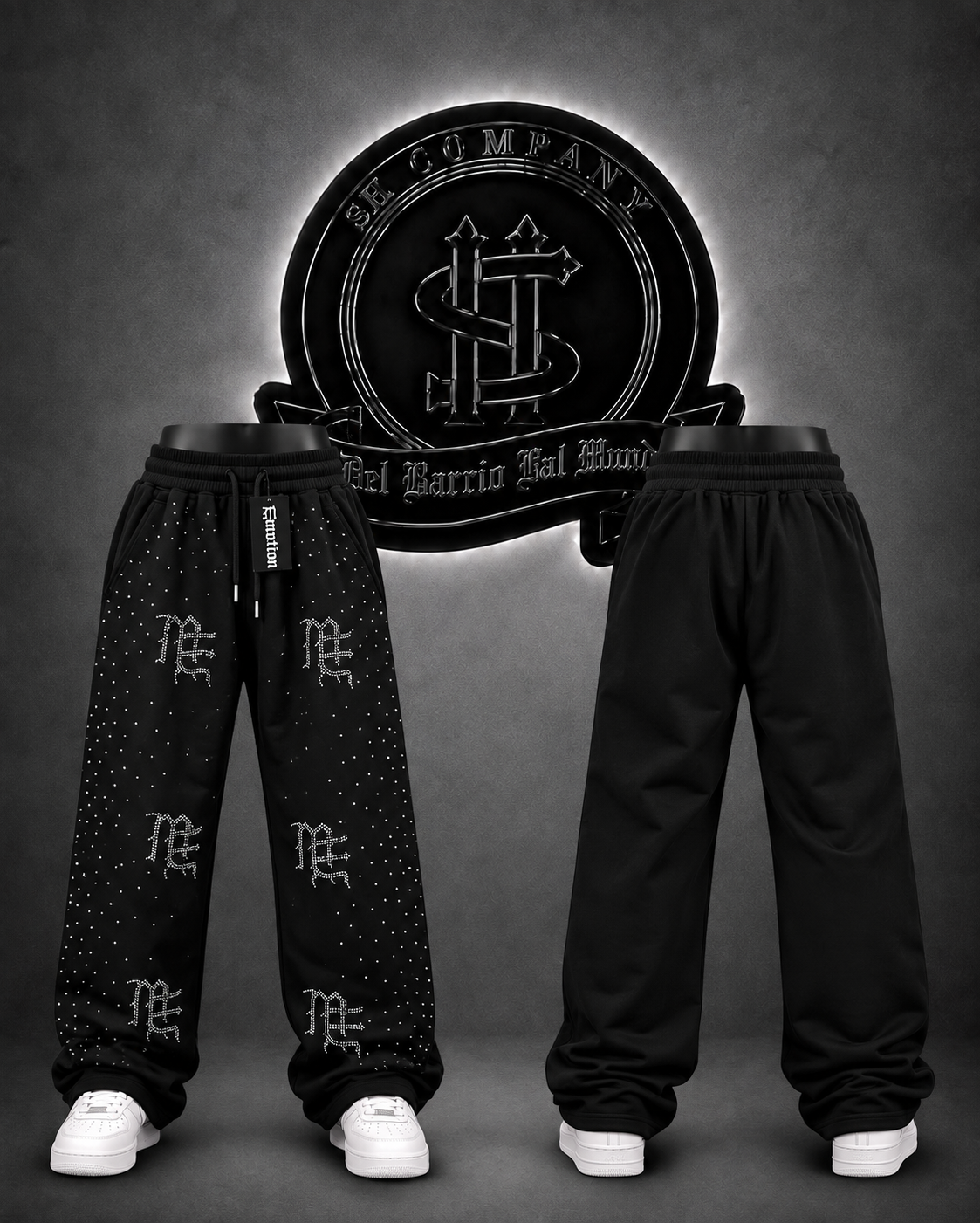SUDADERA EMTN COLOR NEGRO/DETALLE/LOGO PERLADO FULL FRONTAL