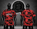 CAMISETA SPRM COLOR ROJO/DETALLE/PERLAS/LOGO PERLADO FRONTAL/CAMUFLAJE ROJO