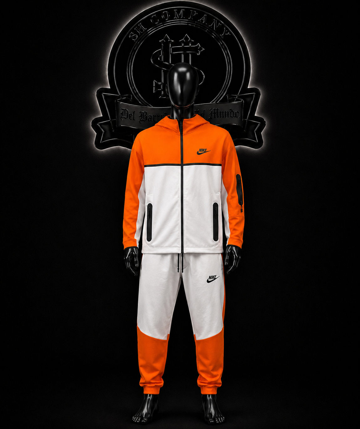 CONJUNTO NK TECH COLOR/BLANCO/NARANJA