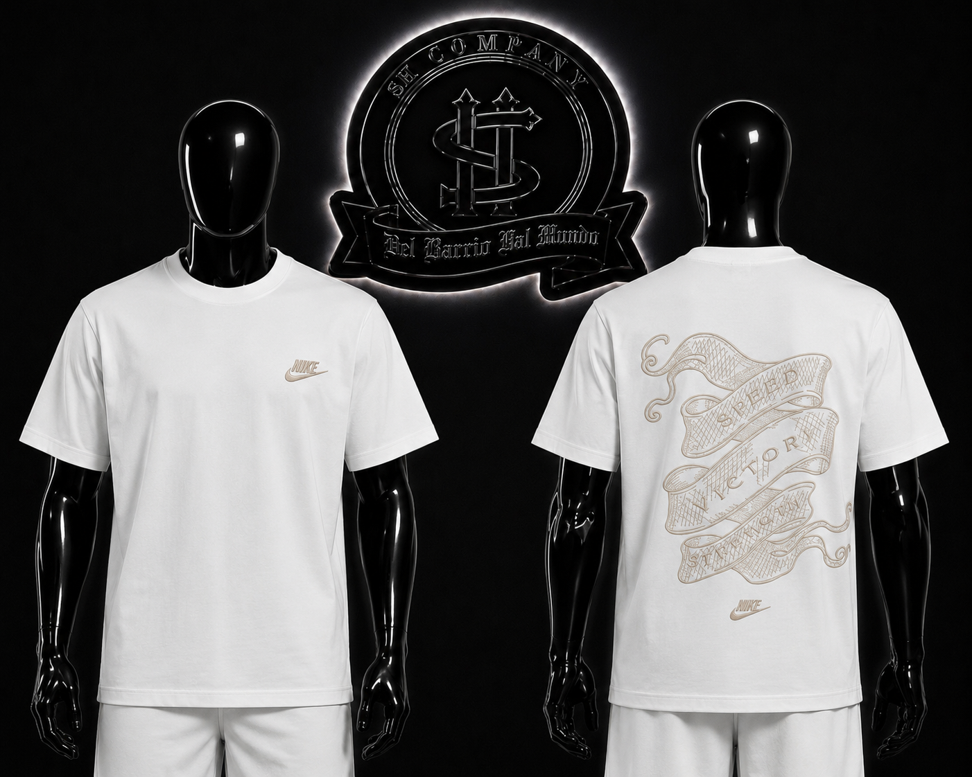 CAMISETA NK COLOR/BLANCO DETALLES/ESTAMPADO/GRAFICO/LOGO/ADELANTE/PEQUEÑO