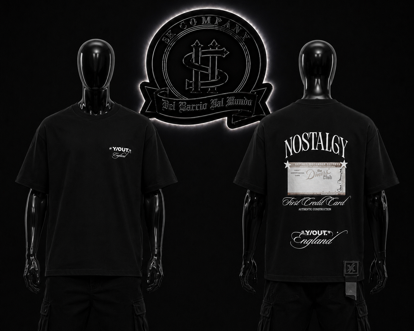 CAMISETA Y/OUT COLOR/NEGRO DETALLES/ESTAMPADO/GRAFICO/ESPALDA/LOGO/PEQUEÑO/ADELANTE