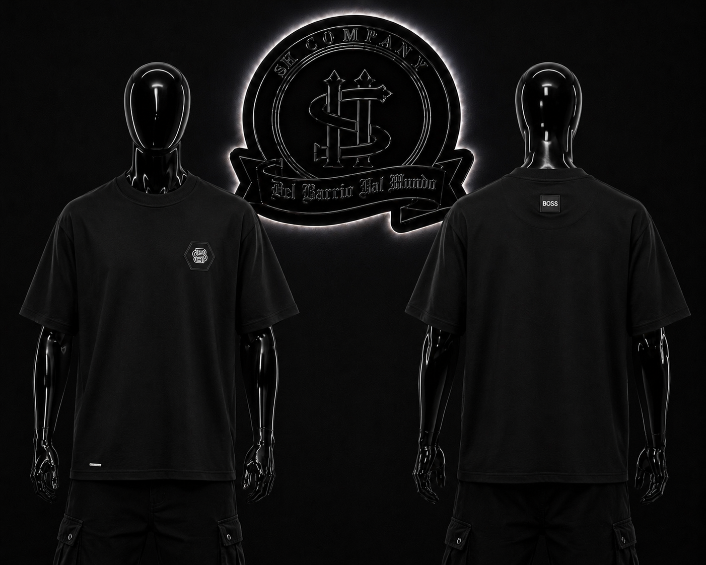 CAMISETA HG COLOR/NEGRO DETALLES/LOGO/ESPALDA/LOGO/GRAFICO/ADELANTE/PEQUEÑO