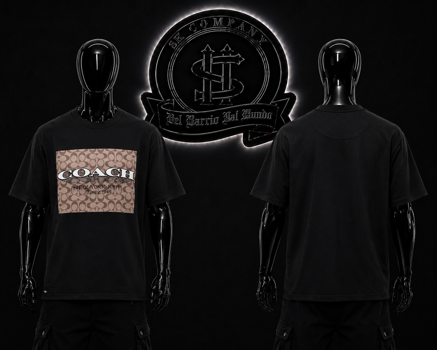 CAMISETA COACH COLOR/NEGRO DETALLES/ESTAMPADO/ADELANTE