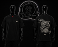 CAMISETA NK COLOR/NEGRO DETALLES/ESTAMPADO/GRAFICO/ESPALDA/AMARILLO/LOGO/PEQUEÑO/ADELANTE