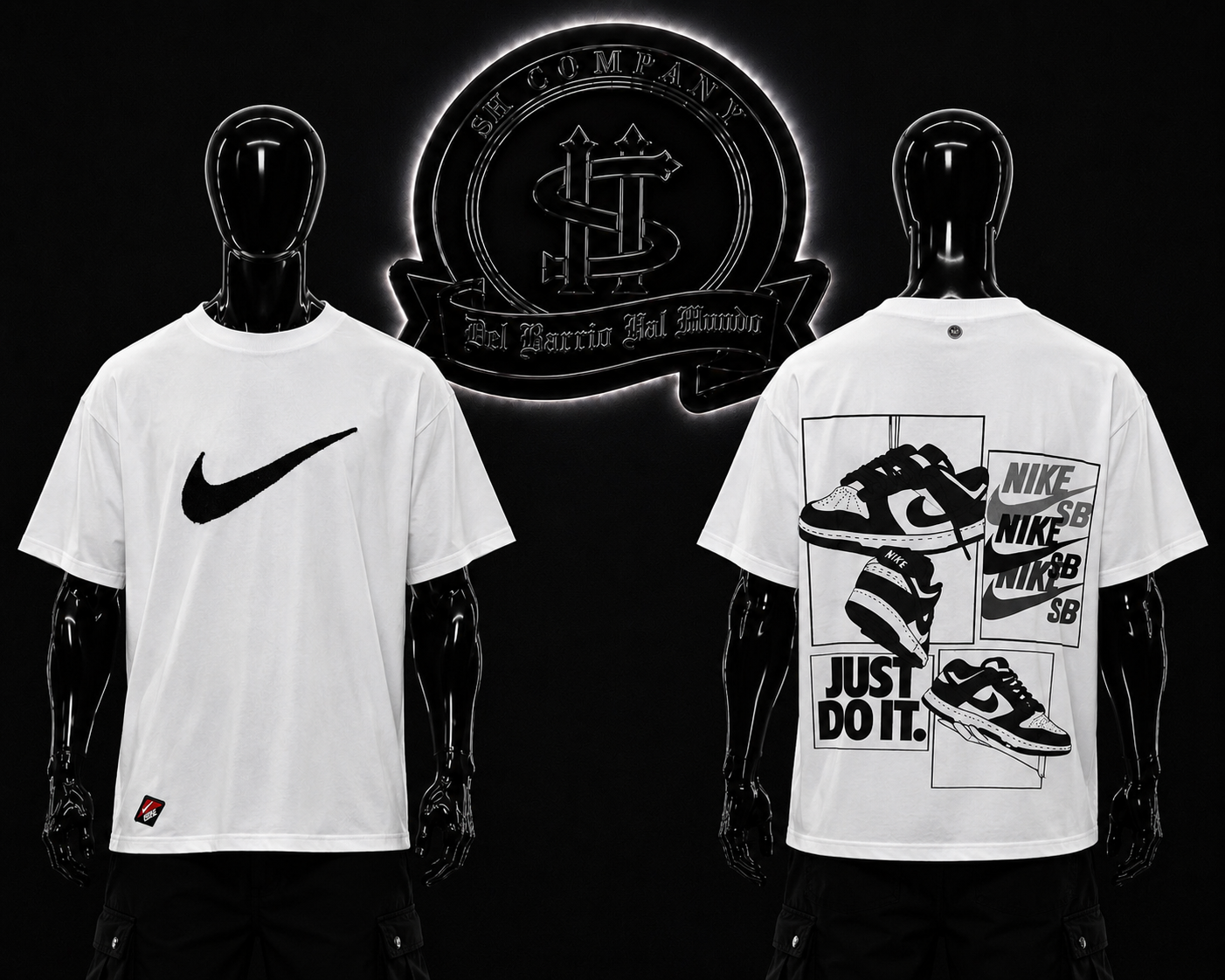 CAMISETA NK COLOR/BLANCO DETALLES/ESTAMPADO/GRAFICO/ESPALDA/LOGO/ADELANTE/GRAFICO