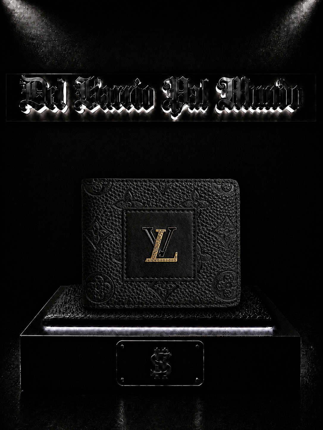 BILLETERA LV COLOR/NEGRO/DETALLES/PLACA/TEXTURA