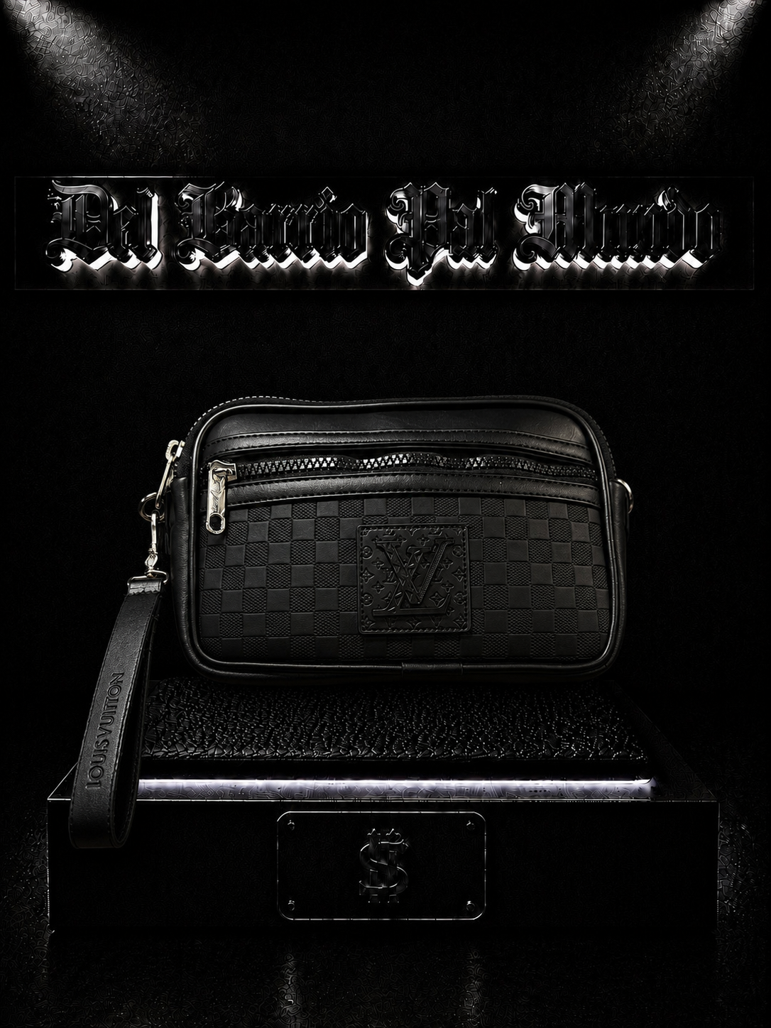 CARRIELE LV COLOR/NEGRO DETALLE/LOGO/ESTAMPADO/TEXTURA EN PATRONES