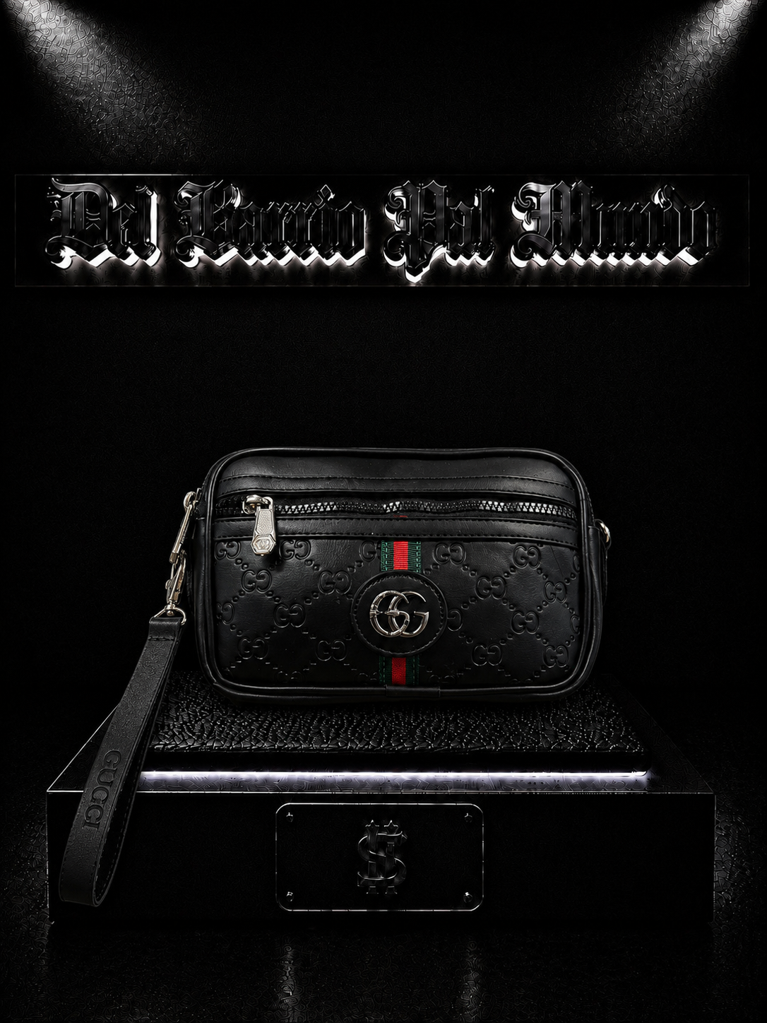 CARRIELE GG COLOR/NEGRO DETALLE/PLACA/LOGO/BANDERA BICOLOR