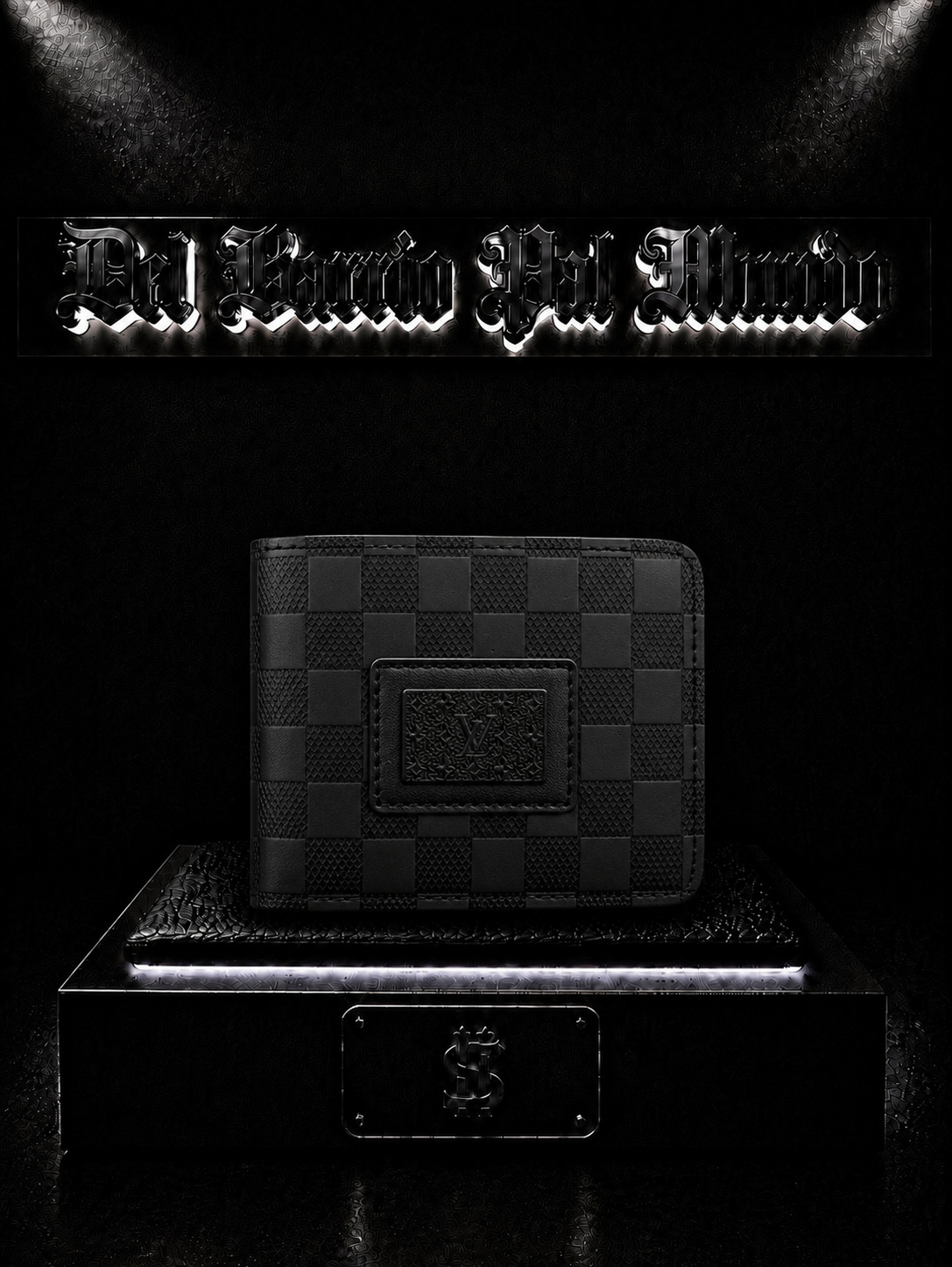 BILLETERA LV COLOR/NEGRO/DETALLES/PLACA/PATRON DE TEXTURA
