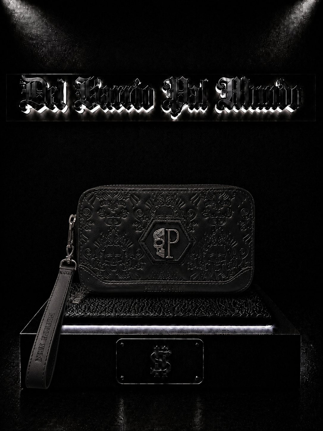 CARRIELE PP COLOR/NEGRO DETALLE/TEXTURA/PLACA CALAVERA/LOGO