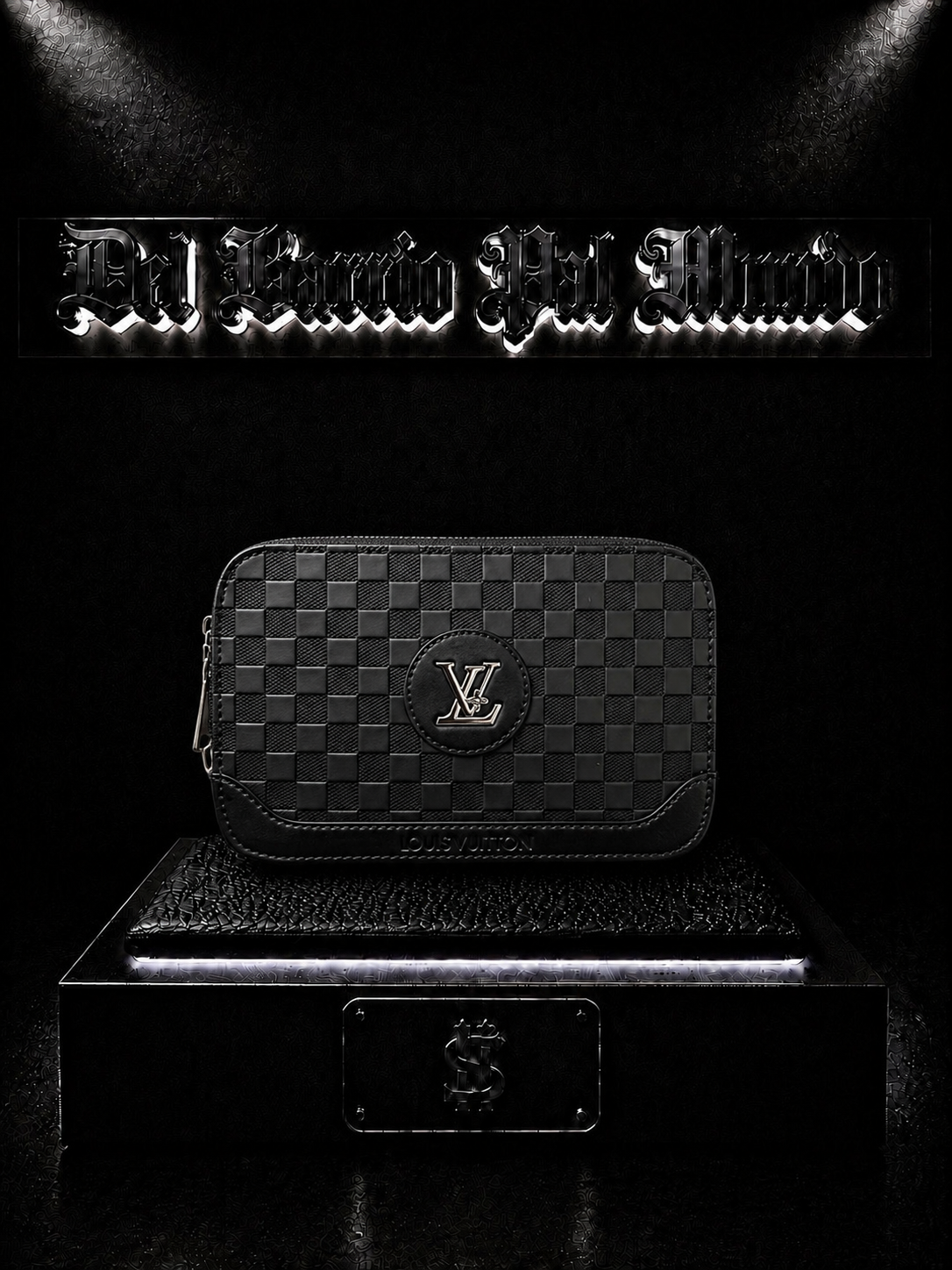CARRIELE LV COLOR/NEGRO DETALLE/TEXTURA/PLACA/LOGO