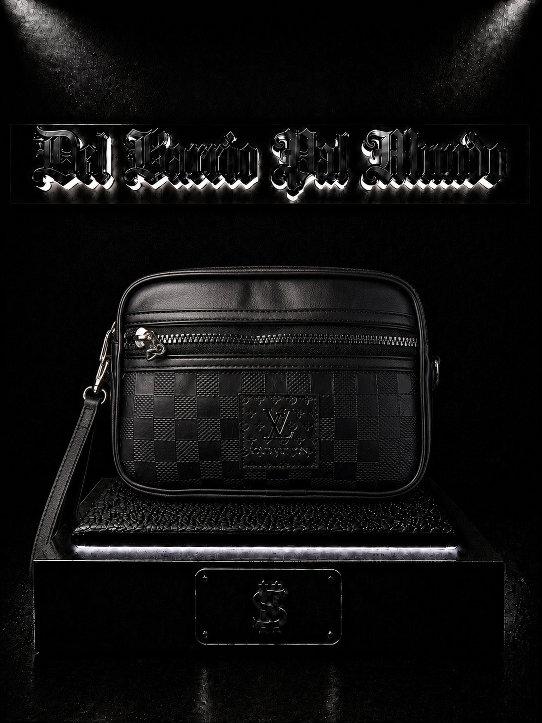 CARRIELE LV COLOR/NEGRO DETALLE/PLACA/LOGO/DISEÑO/PATRON RELIEVE