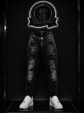 JEANS DSQRD2 BOTA RECTA COLOR/NEGRO DETALLE/ROTOS NEGROS/DEGRADADO