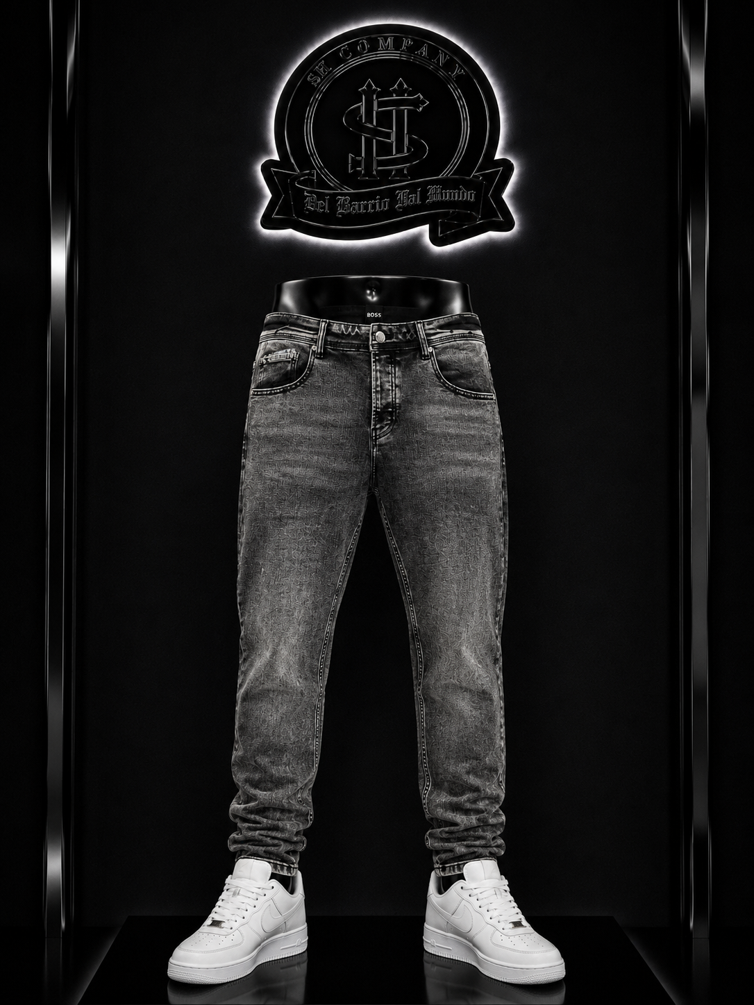 JEANS HG BOTA RECTA COLOR/GRIS DETALLE/DEGRADADO