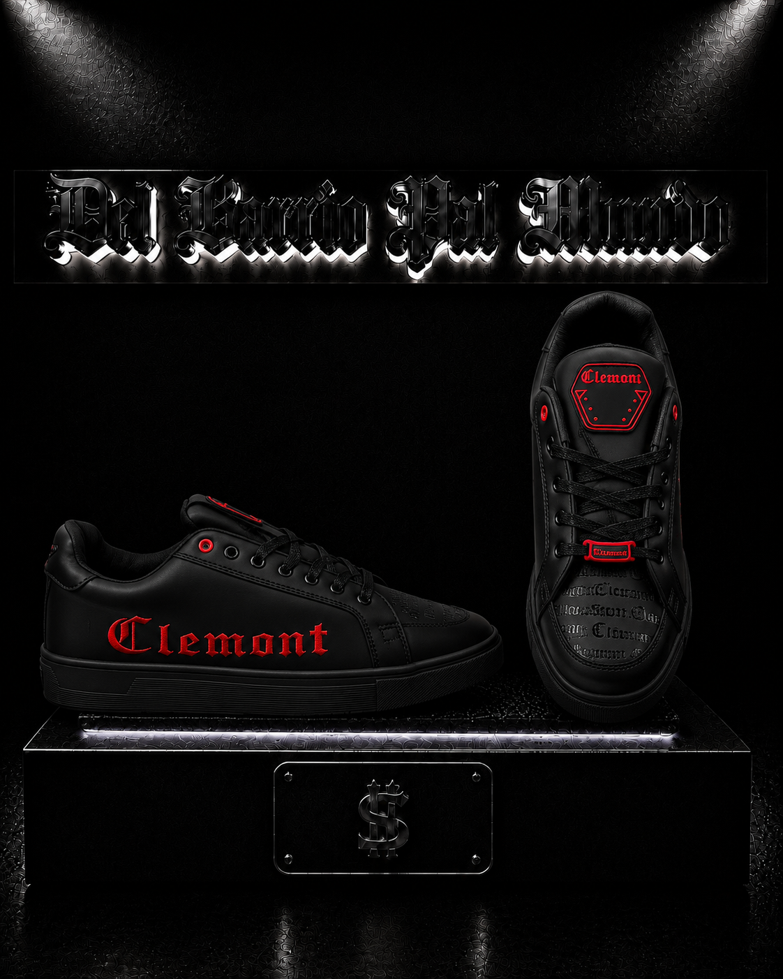 ZAPATILLAS CLMNT COLOR/NEGRO SUELA/NEGRA/DETALLES EN ROJO