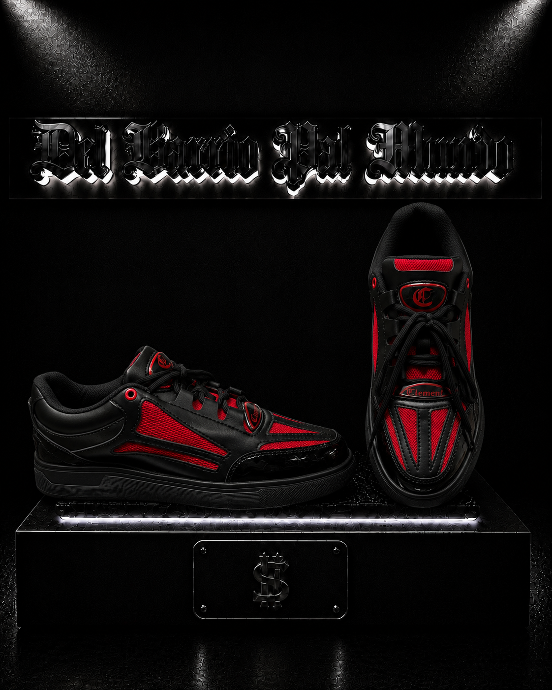 ZAPATILLAS CLMNT COLOR/NEGRO SUELA/NEGRA/DETALLES/MARCADOS EN ROJO