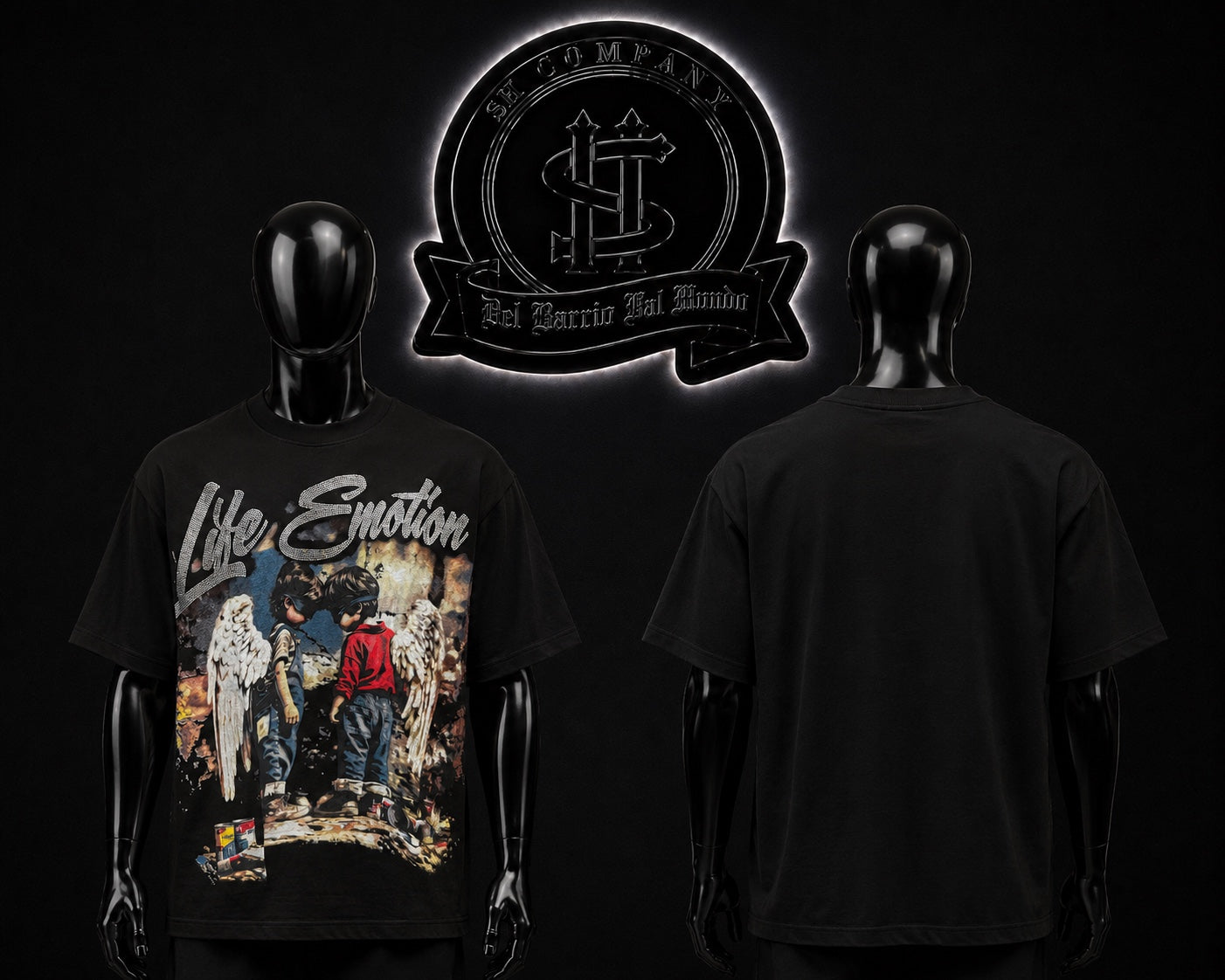 CAMISETA MTN COLOR/NEGRO DETALLES/ESTAMPADO/ADELANTE/GRAFICO
