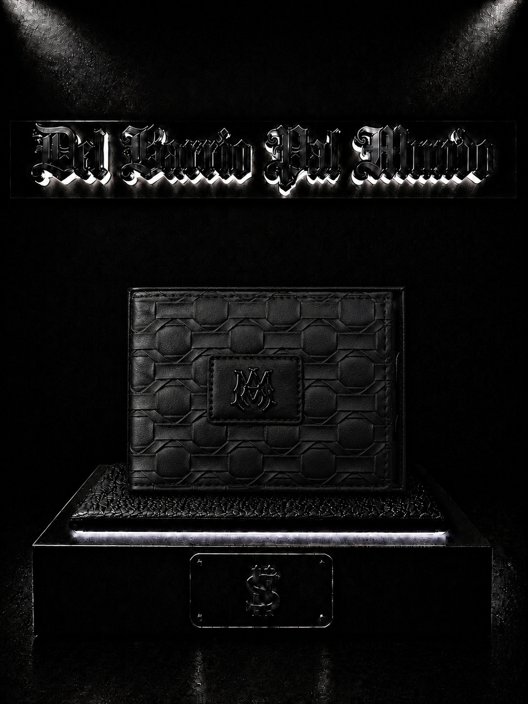 BILLETERA MR COLOR/NEGRO/DETALLES/PLACA/TEXTURA