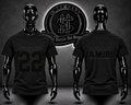 CAMISETA AMR COLOR NEGRO/DETALLE/TRANSPIRABLE/ESTAMPADO 22 DELANTERO/LOGO ESPALDA