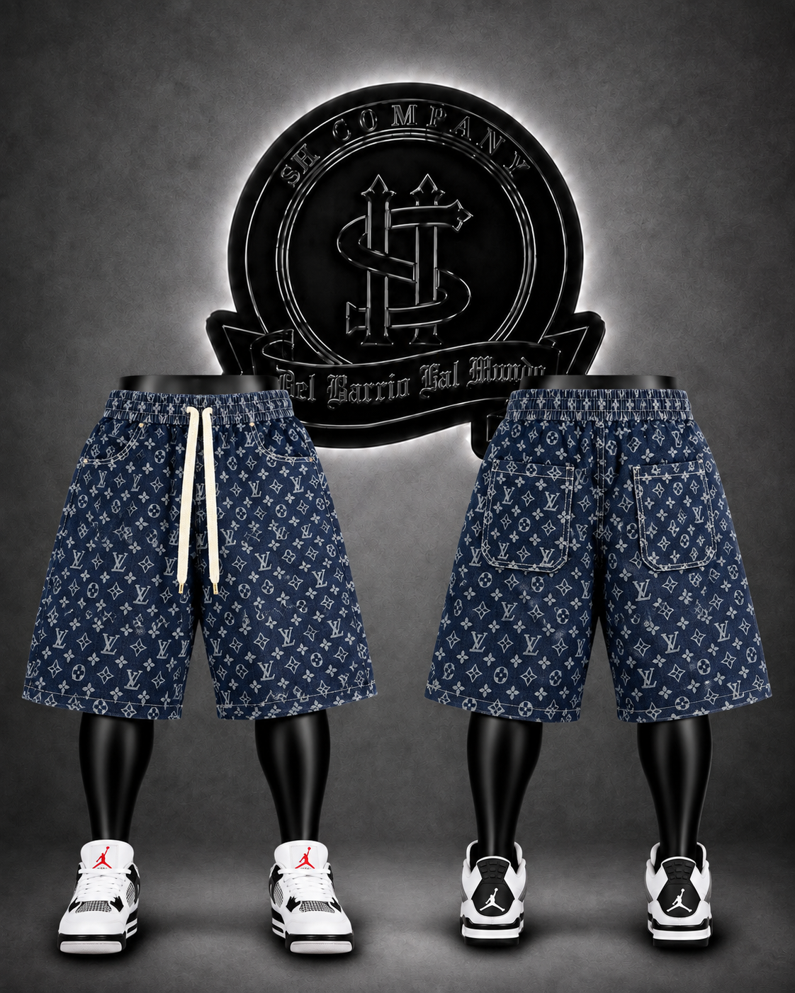 JEANS MOCHO LV COLOR AZUL/DETALLE/ESTAMPADO LV COMPLETO